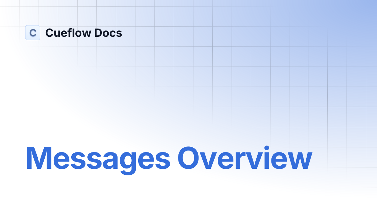 Messages Overview | Cueflow Docs